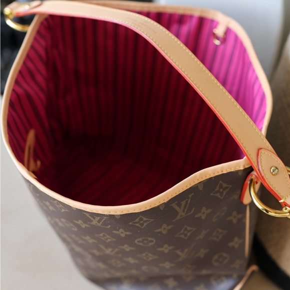 Brown Monogram Shoulder Bag with Tan Trim - Picture 7 of 11